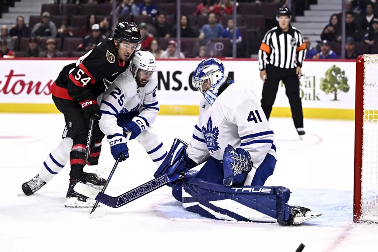 Maple Leafs goalie Woll out for opener against Canadiens, Stolarz to start