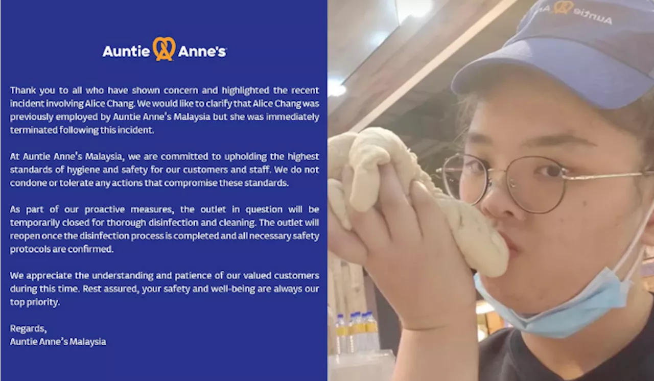 Auntie Anne’s Employee Fired After Video Of Her Kissing Dough Went Viral