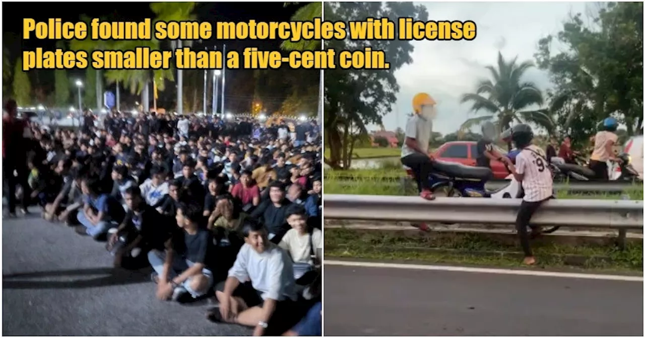 Mat Rempits Carry Bike Over Road Barrier to Get to Opposite Lane, Allegedly to Avoid Roadblock