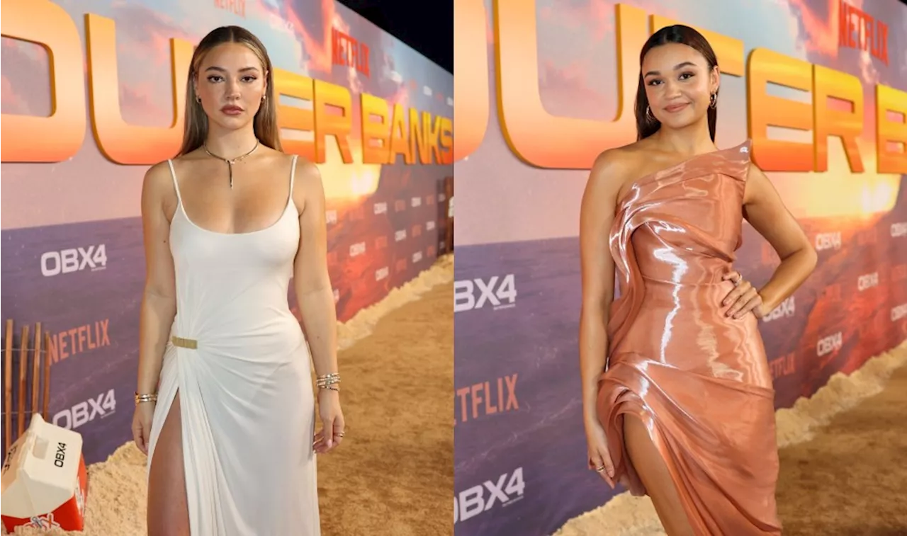 Madelyn Cline Wraps Up in ‘Easy Breezy’ Tommy Hilfiger Dress, Madison Bailey Favors Liquid Looks and More Cast at ‘Outer Banks’ Season Four Red Carpet