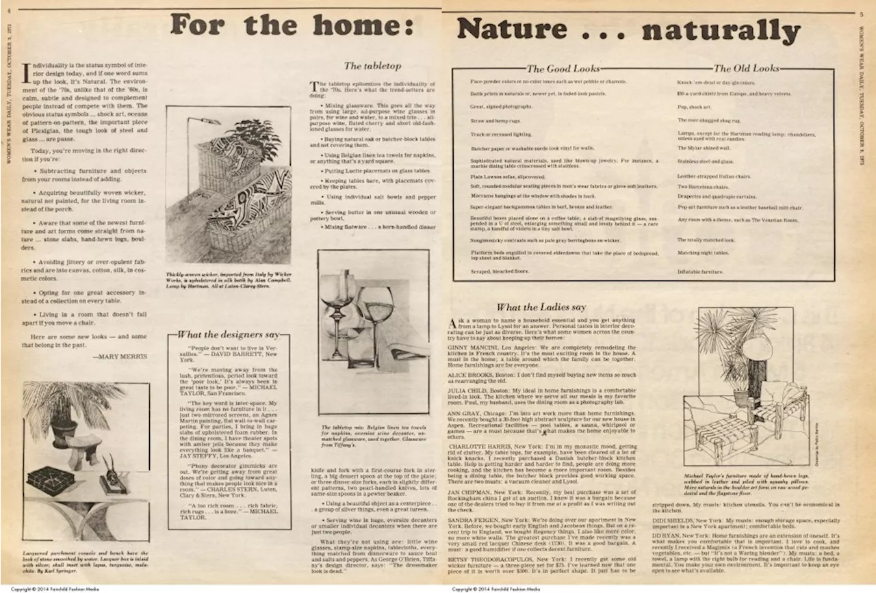 On This Day in WWD: Home Decor Gets a Makeunder With a Return to Nature