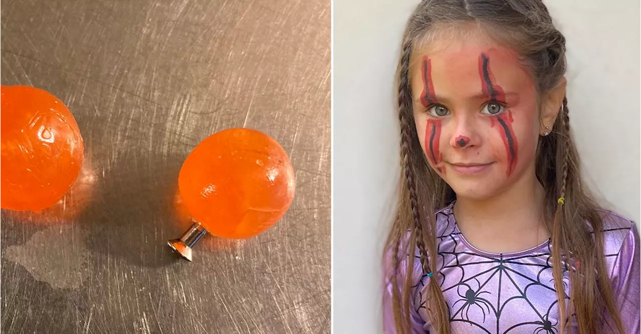 7-åriga Cataleyas Halloweenskräck – fick skruv i godis