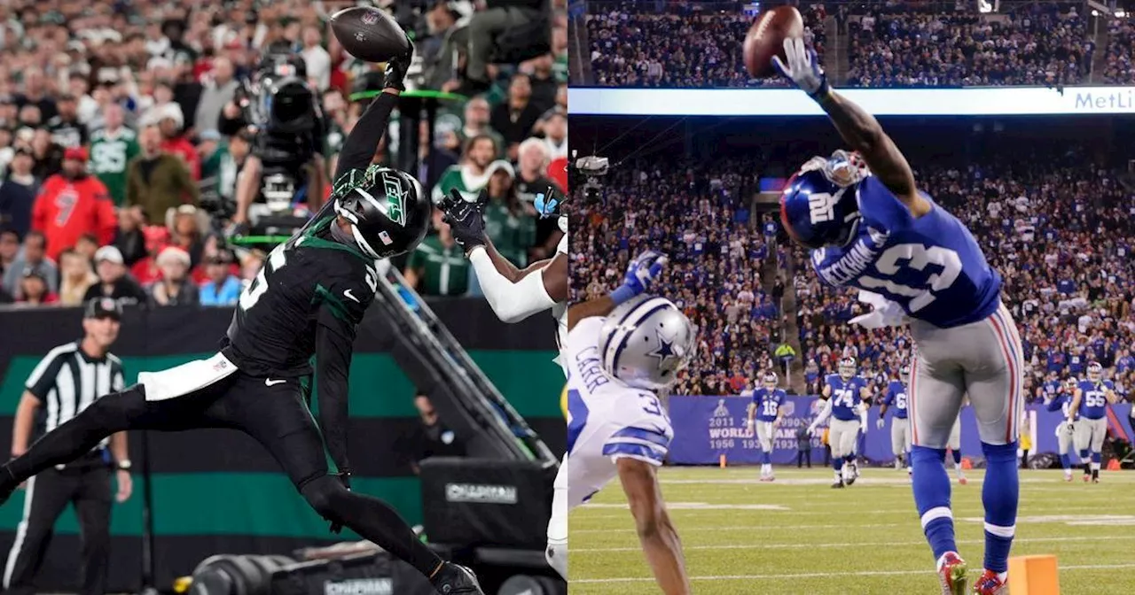 Garrett Wilson's 'ridiculous' catch in Jets game mirrors iconic Giants highlight