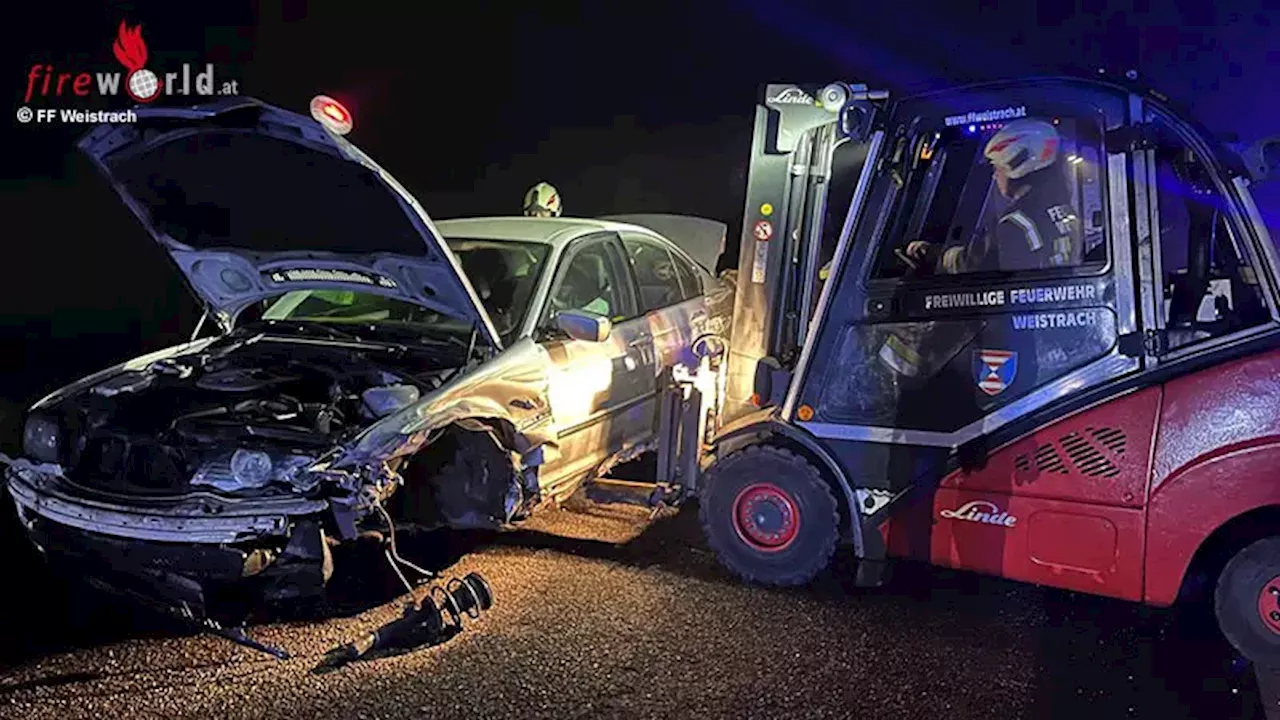 Nö: FF Weistrach musste binnen 19 Stunden bei zwei Unfällen fünf Fahrzeuge bergen