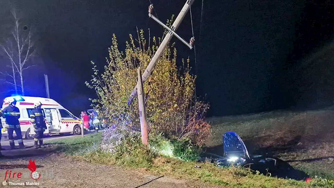 Stmk: Pkw touchierte Strommast → Orte im Bereich St. Stefan im Rosental ohne Strom