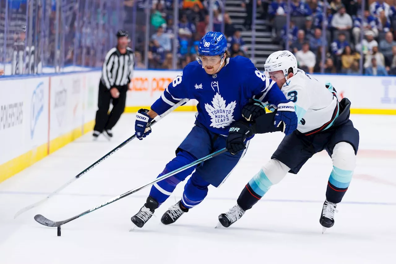 Nylander scores twice in Maple Leafs’ 4-1 victory over the Kraken