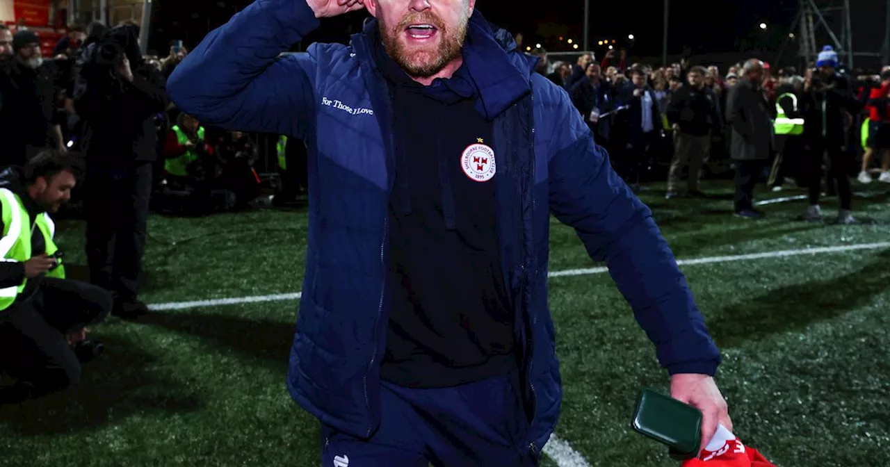  Damien Duff reacts to Shels' League of Ireland title win