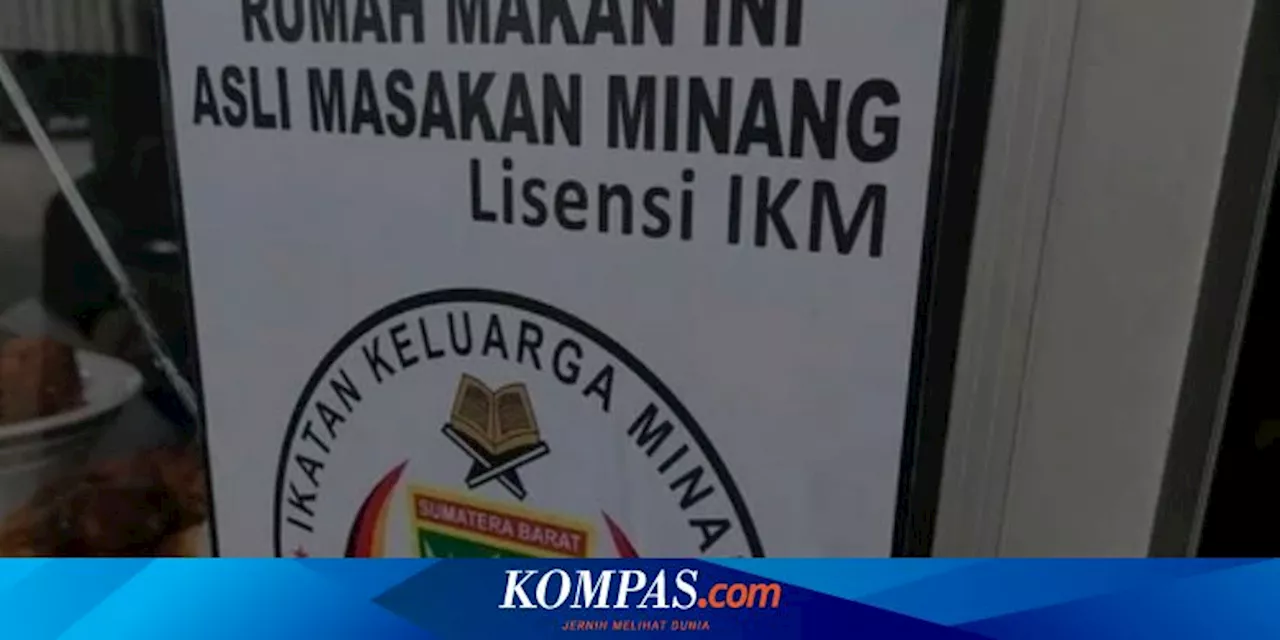 Ramai soal Lisensi Rumah Makan Padang, IKM Ungkap Alasannya