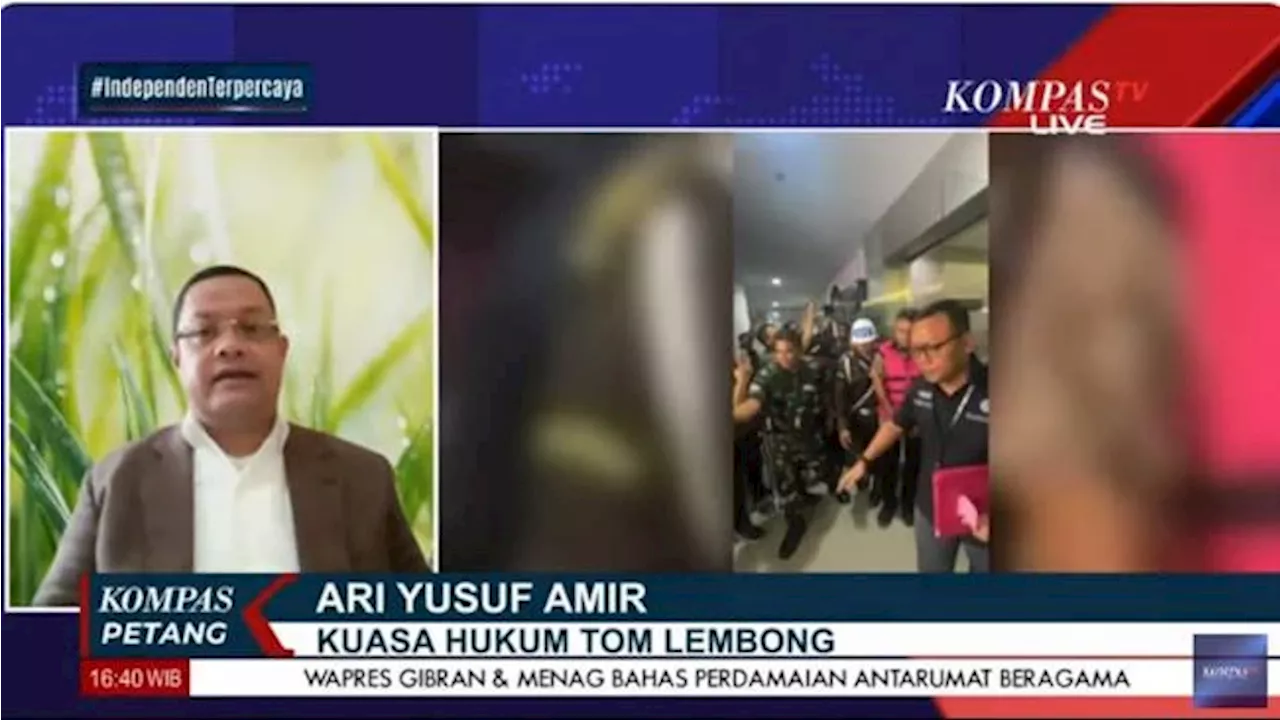 Kuasa Hukum Sebut Pemeriksaan Tom Lembong Hari Ini Masih Seputar Kebijakan dan Persuratan