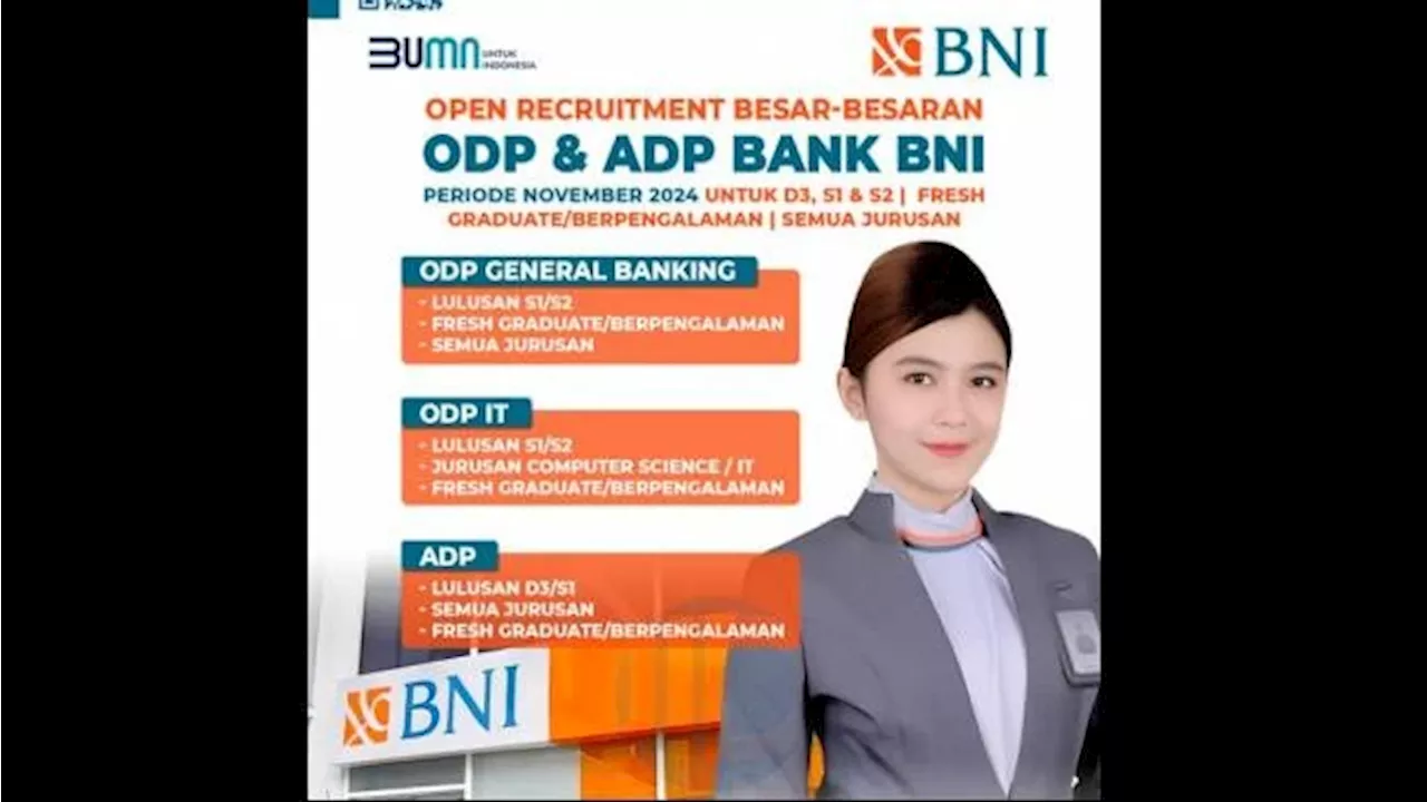 Lowongan Kerja Bank BNI untuk S1 dan S2 Semua Jurusan, Dibuka 5-6 November 2024 di Job Fair Binus