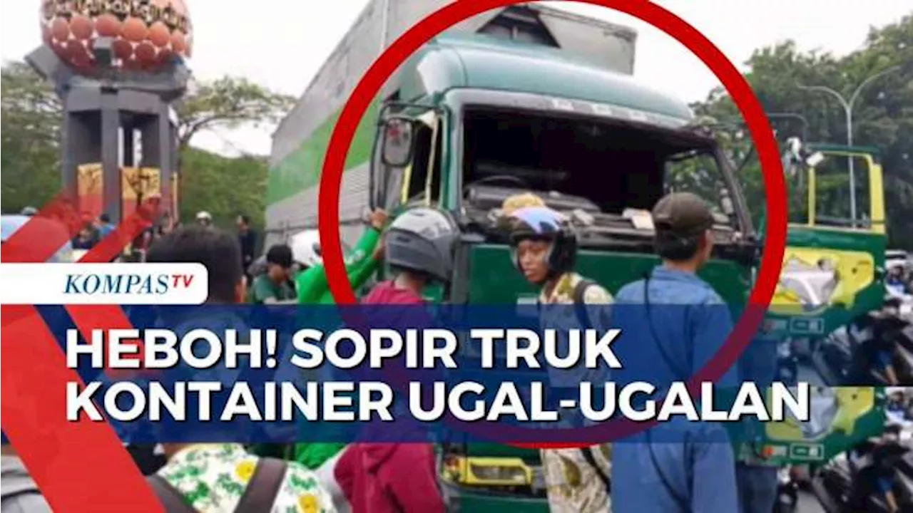 Video Amatir Sopir Truk Kontainer Ugal-Ugalan Tabrak Sejumlah Kendaraan di Tangerang