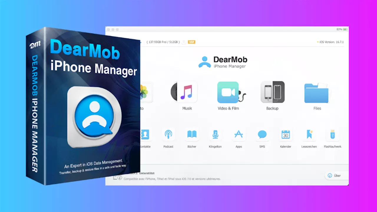 Bis zu 70 % sparen plus Geschenke: iPhone sichern und verwalten mit DearMob iPhone Manager