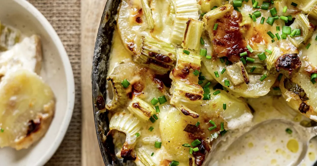 Gratin de céleri aux pommes de terre et au comté