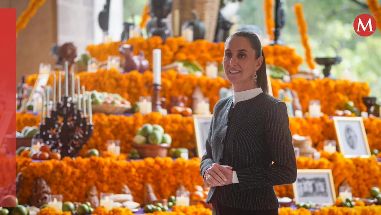 Celebra Sheinbaum Día de Muertos en Palacio Nacional con ofrenda dedicada a las heroínas de México