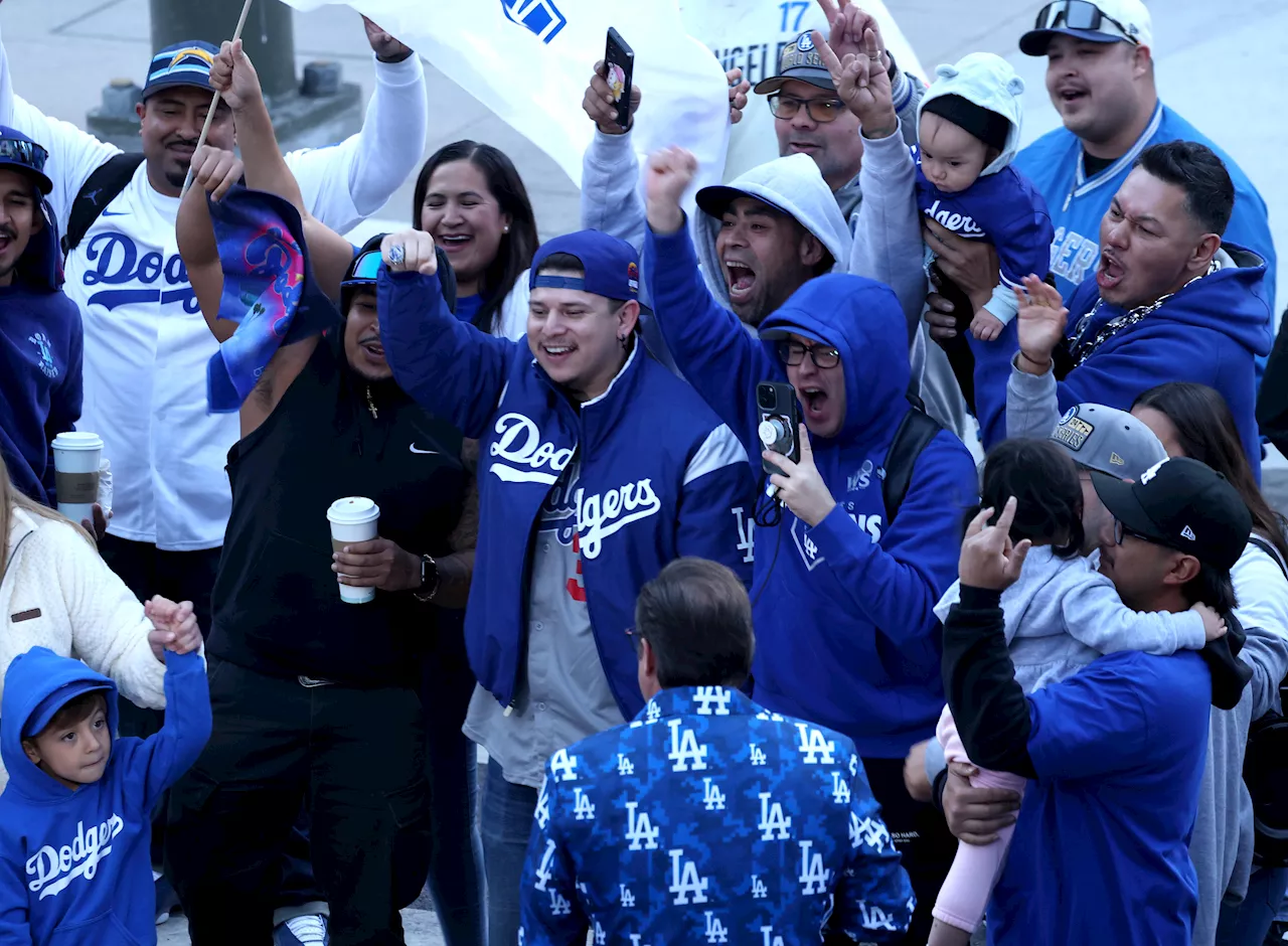 Dodgers and fans celebrate closing chapter of storybook season with parade