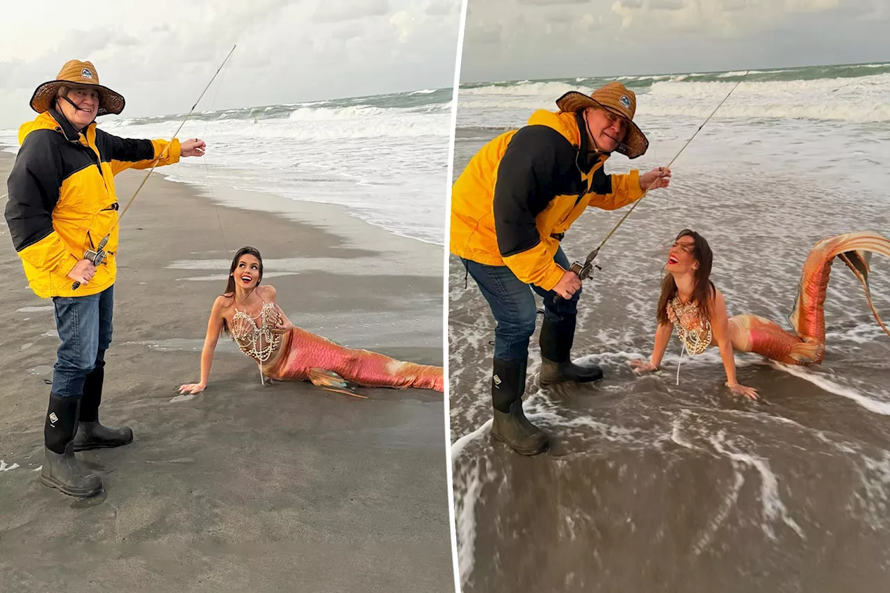 Bill Belichick, 72, hooks girlfriend Jordon Hudson, 24, as a mermaid on