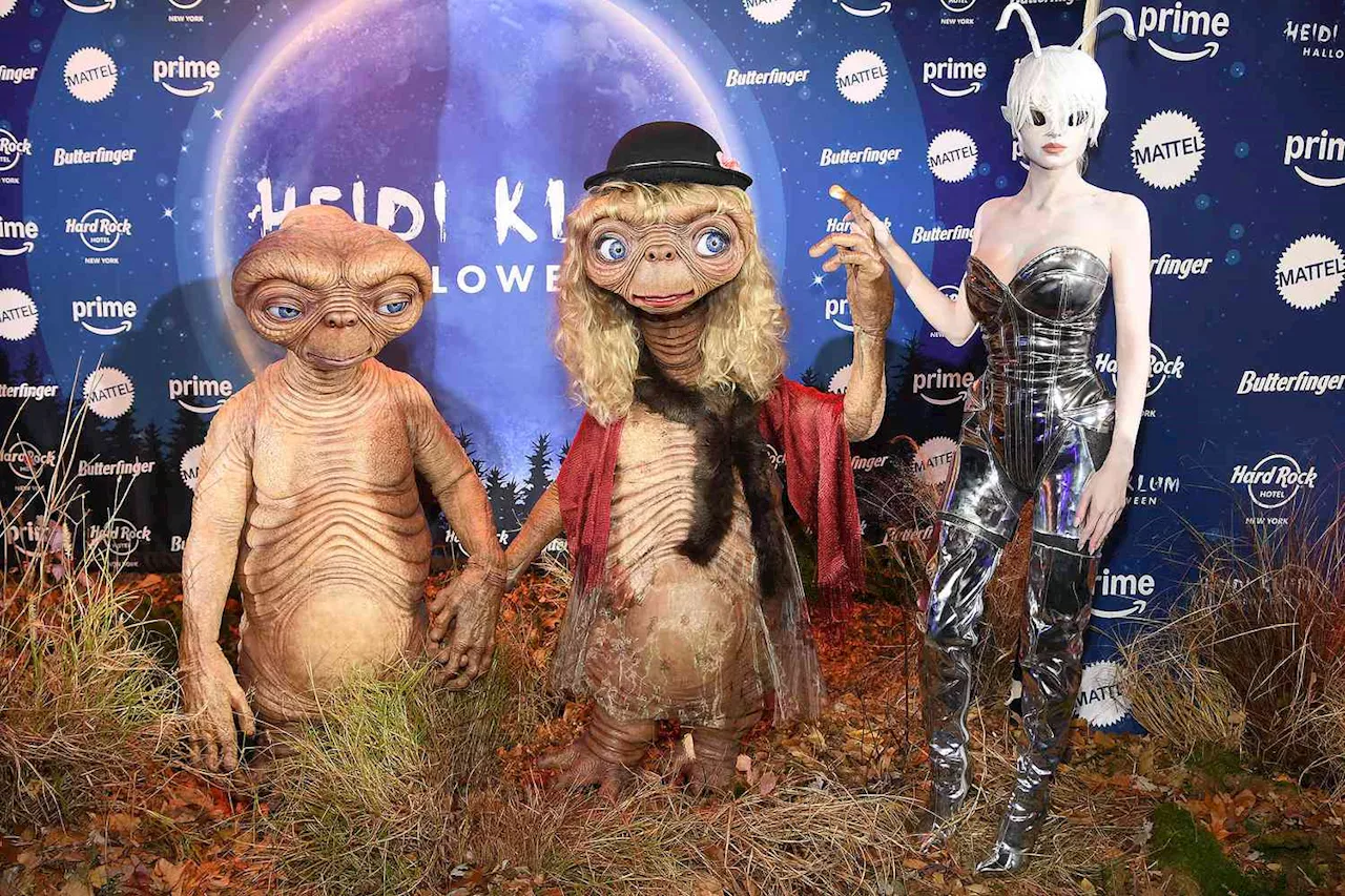 Leni Klum Towers Over Mom Heidi Klum's E.T. in Sexy Alien Costume at Annual Halloween Extravaganza