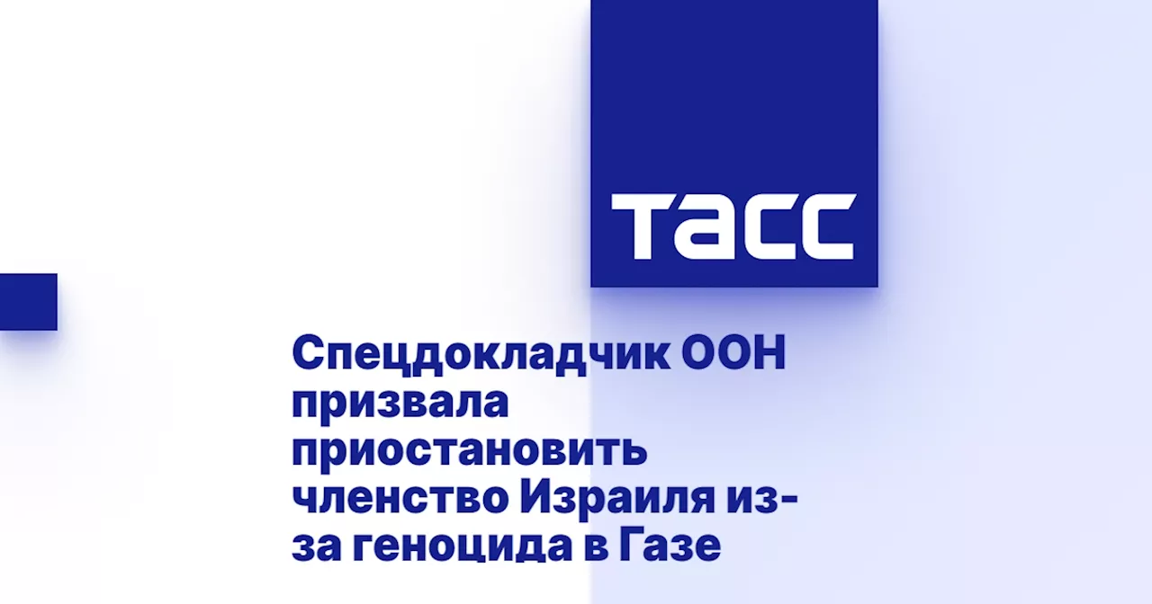 Спецдокладчик ООН призвала приостановить членство Израиля из-за геноцида в Газе