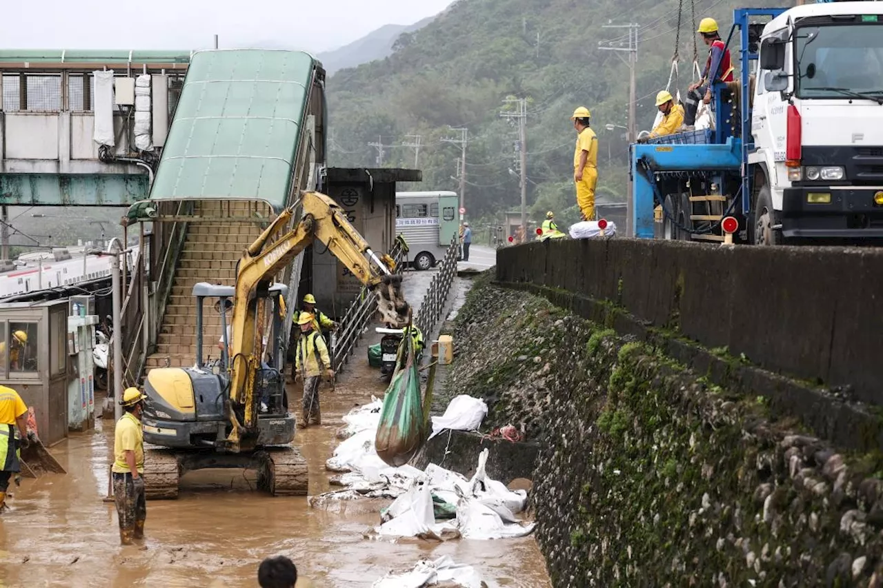 Taiwan cleans up after Typhoon Kong-rey leaves two dead