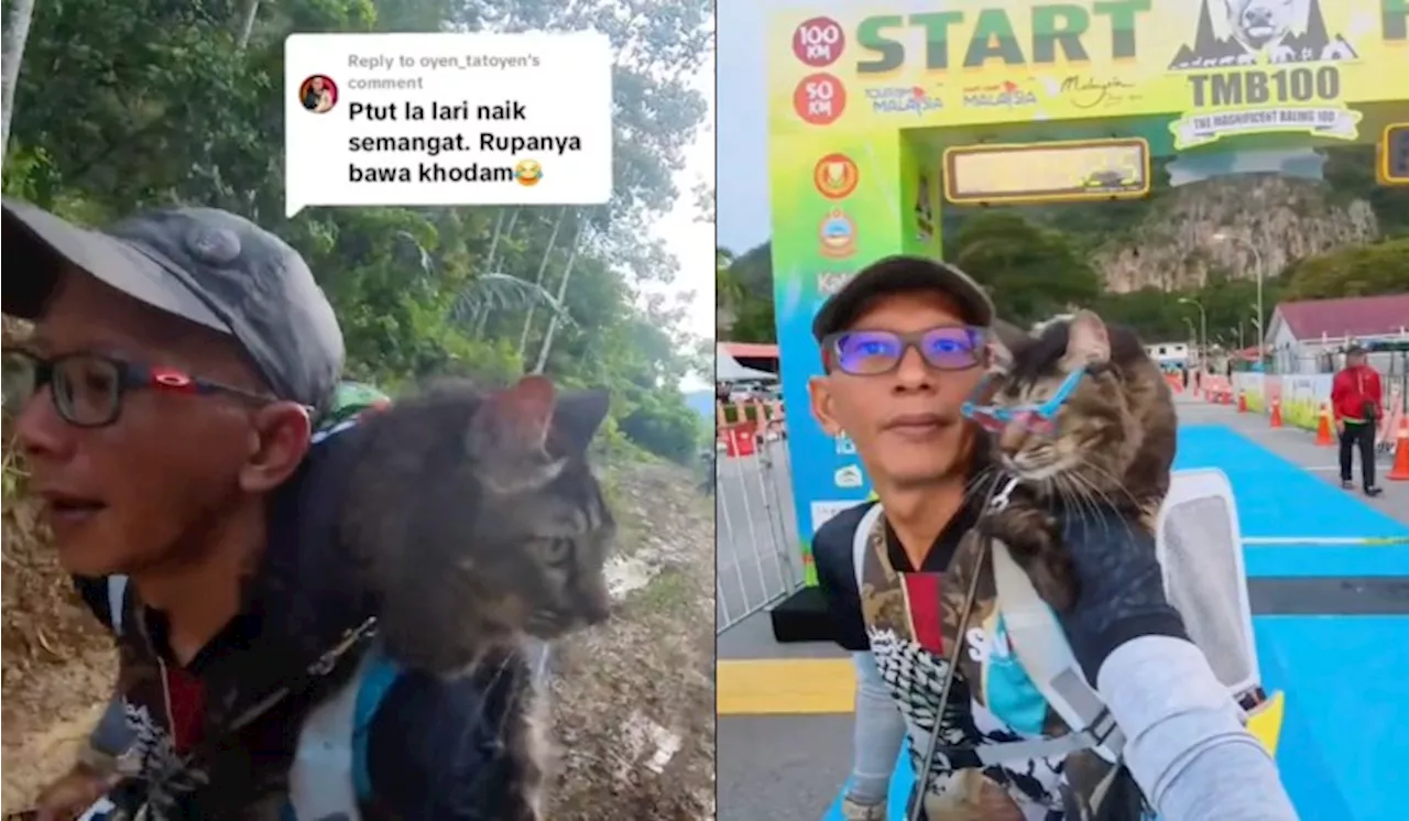 [Watch] Runner Apak Easily Runs Full Marathon While Carrying 7.5kg Cat Jibek