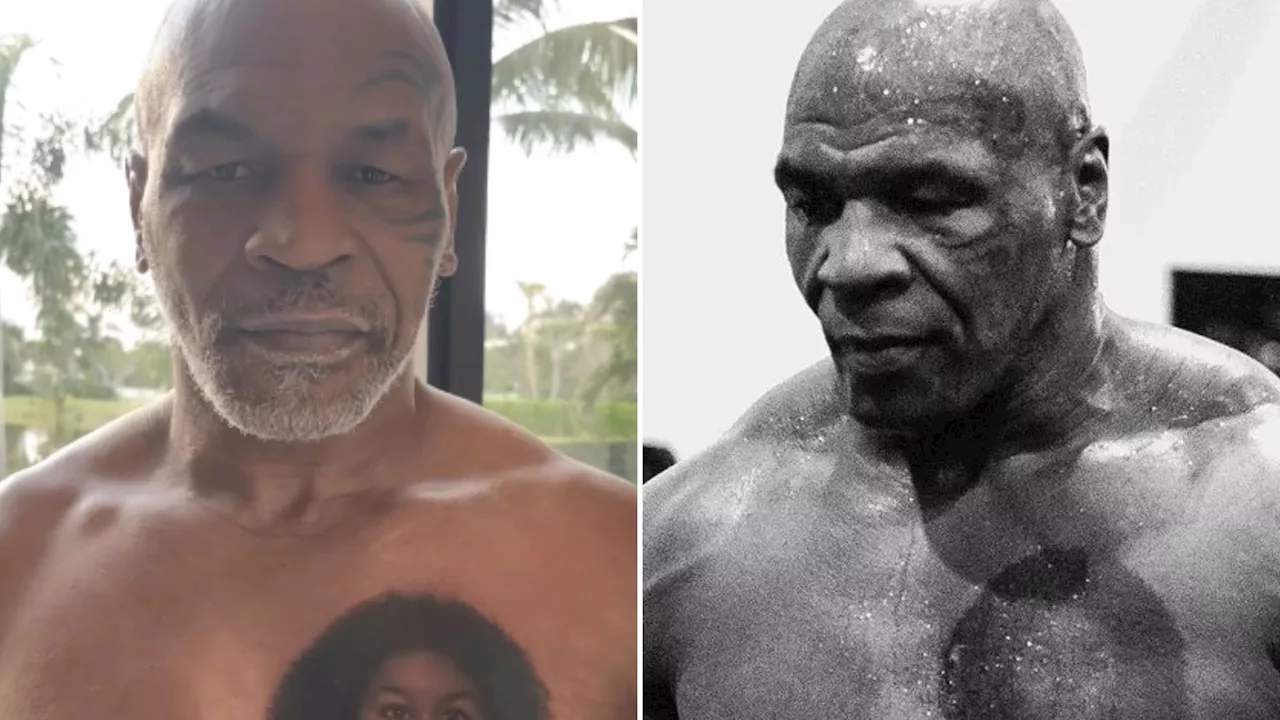 Mike Tyson shows off incredible one-year body transformation as 58-year-old looks shredded ahead of Jake...