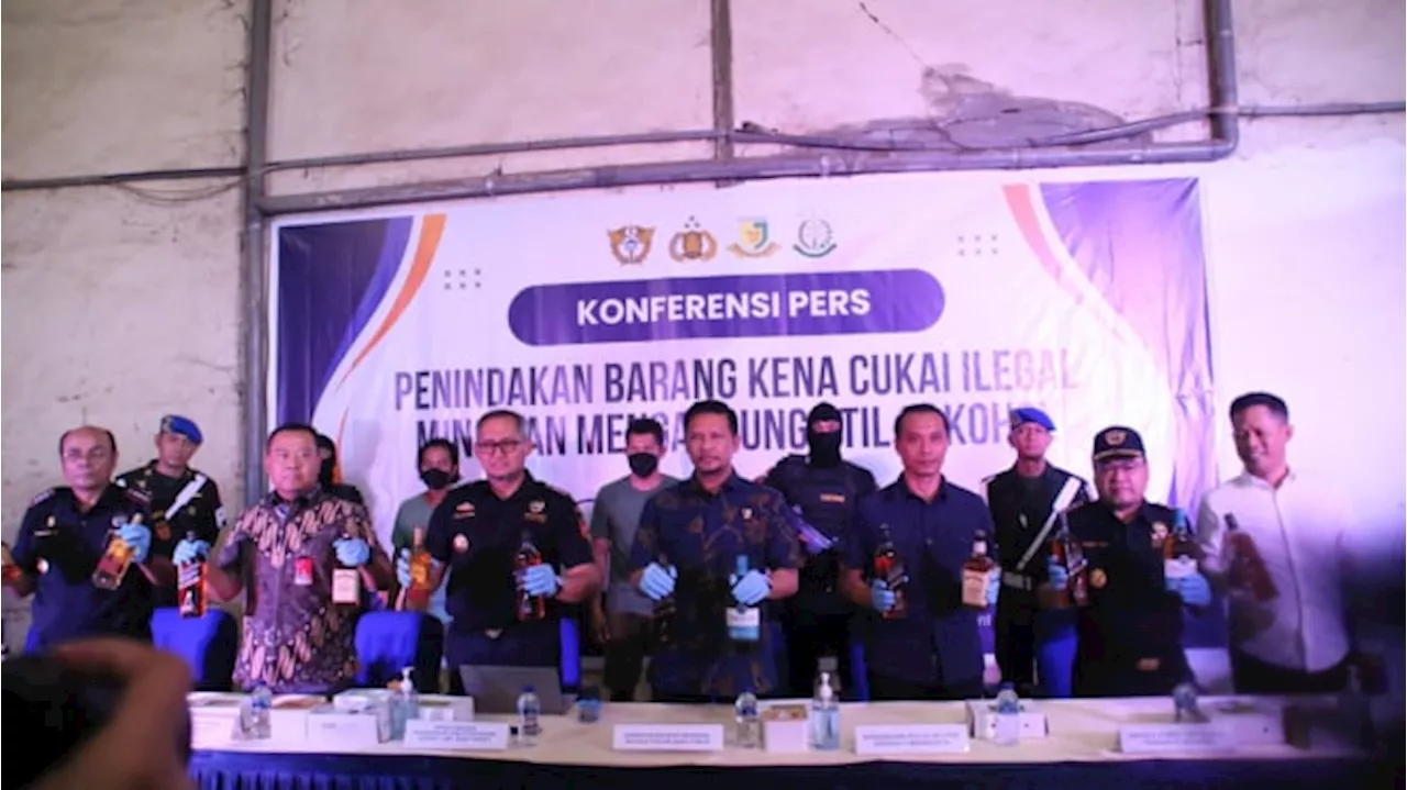 Bersinergi dengan APH Lainnya, Bea Cukai Amankan Ribuan Karton Miras llegal dan Pita Cukai Palsu