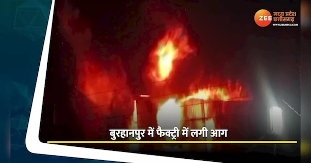 बुरहानपुर में फैक्ट्री में लगी भीषण आग; दमकल की कई गाड़ियां मौजूद, देखें वीडियो