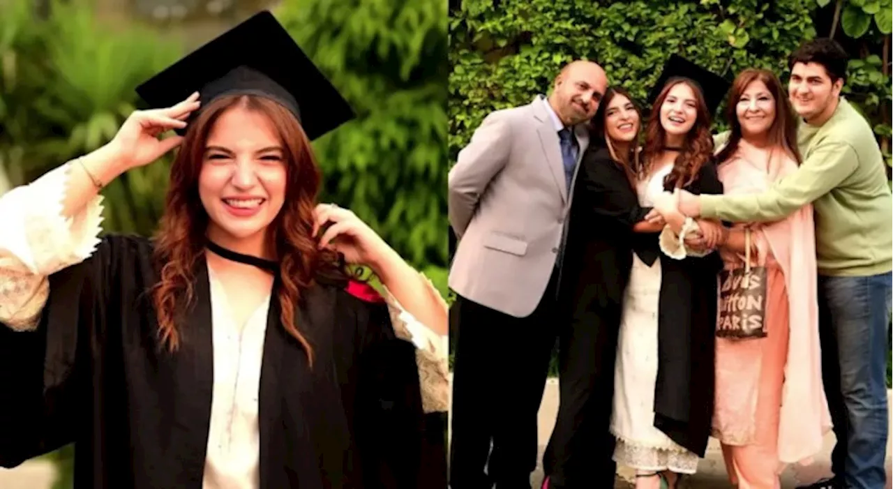 Dananeer Mobeen beams with happiness while celebrating graduation with family