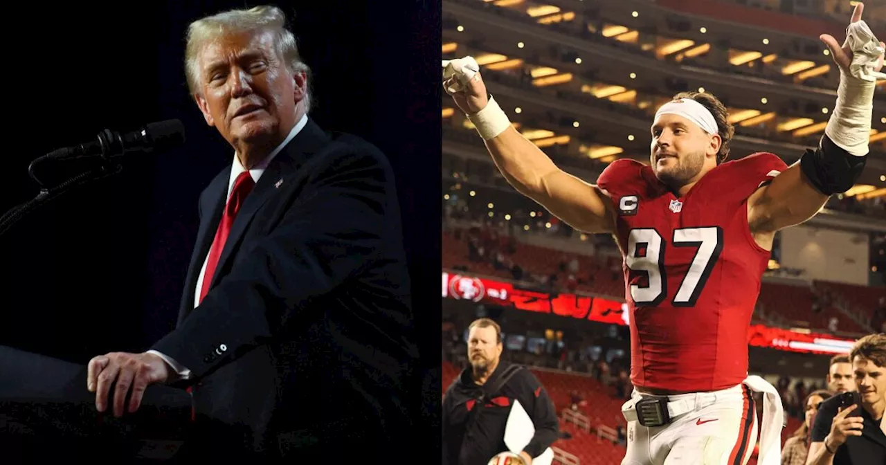 Nick Bosa desata polémica: NFL lo multa por usar gorra de Trump en pleno partido