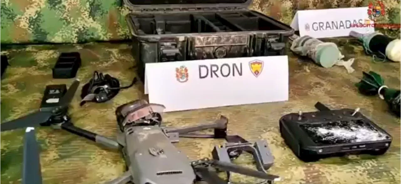 Un dron, armas y artefactos explosivos fueron incautados en zona rural de Pradera, Valle