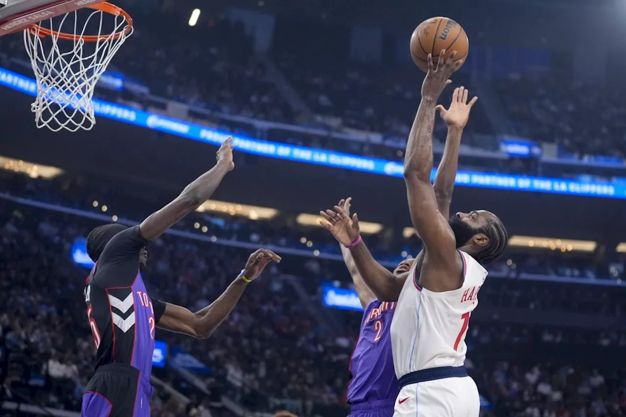 Harden, Powell score 24 points apiece as Clippers edge Raptors 105-103