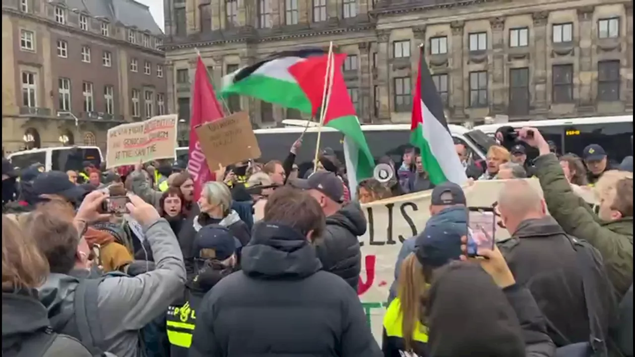 Amsterdam, scontri alle manifestazione filopalestinese in piazza Dam: almeno 20 arresti