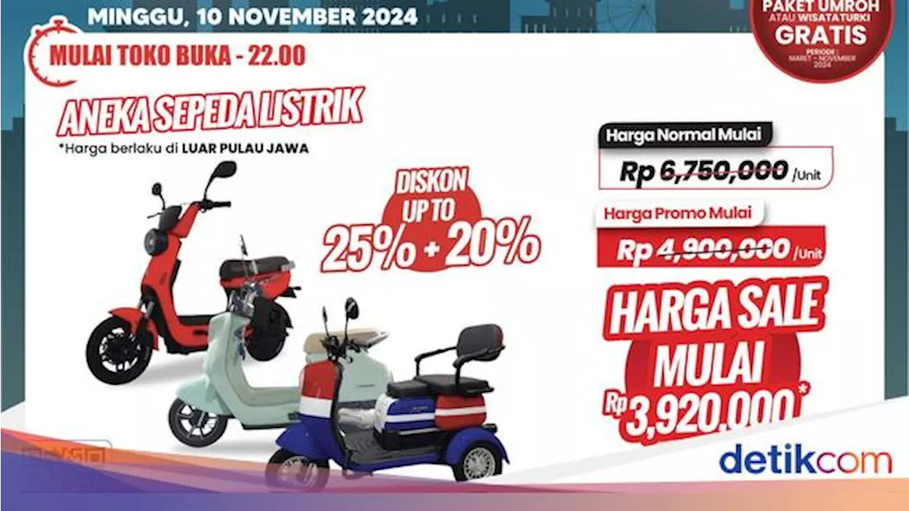 Beli Sepeda Listrik Hemat hingga Rp 2,7 Jutaan di Transmart Full Day Sale