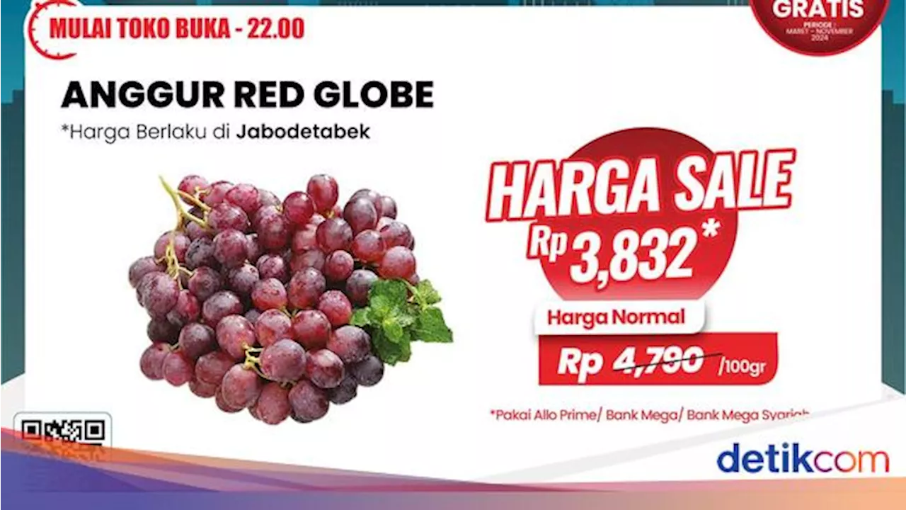 Serbu Anggur Red Globe di Transmart Full Day Sale, Murahnya Kebangetan!