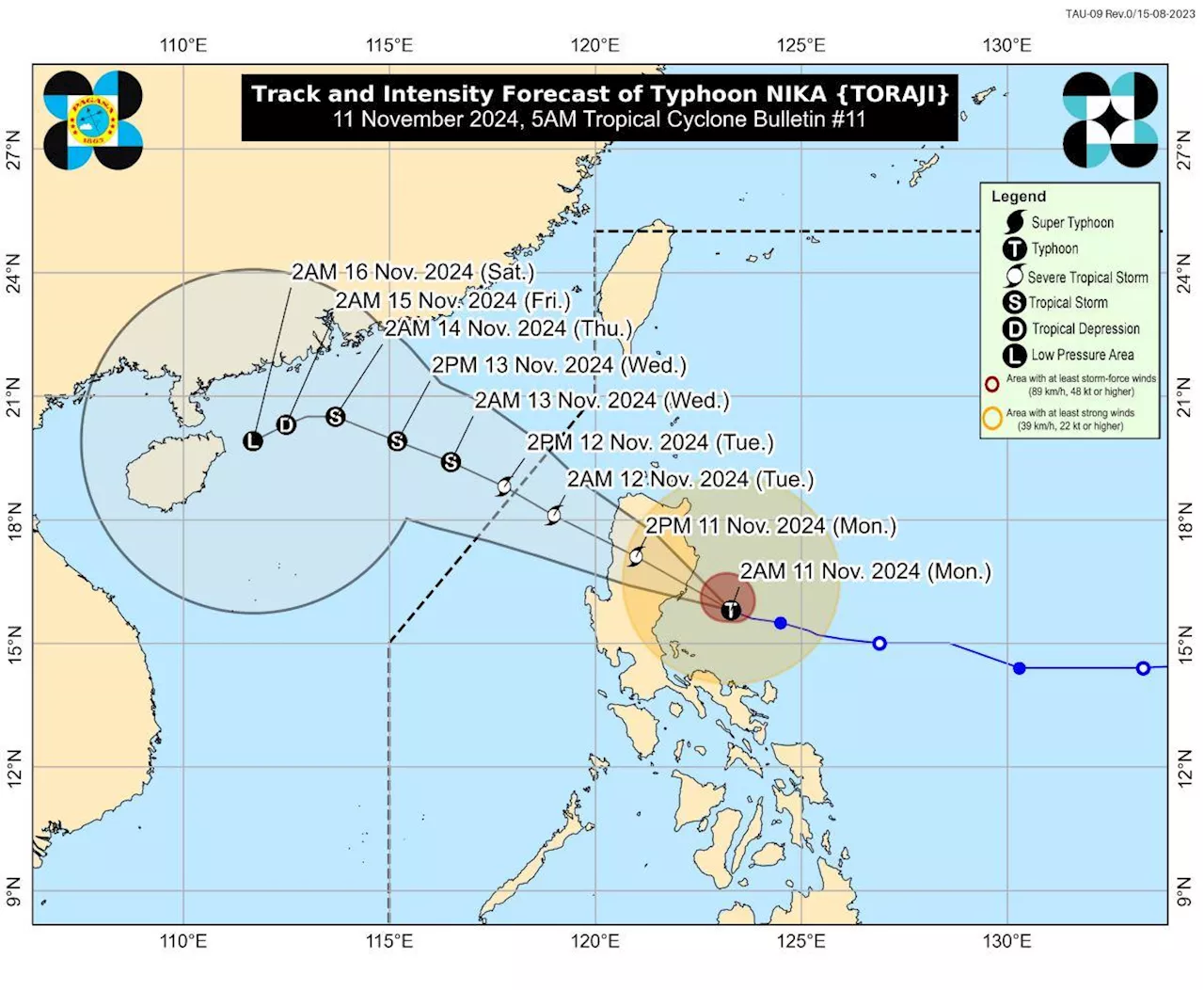 Signal No. 4 up over 6 Luzon areas as Typhoon Nika intensifies