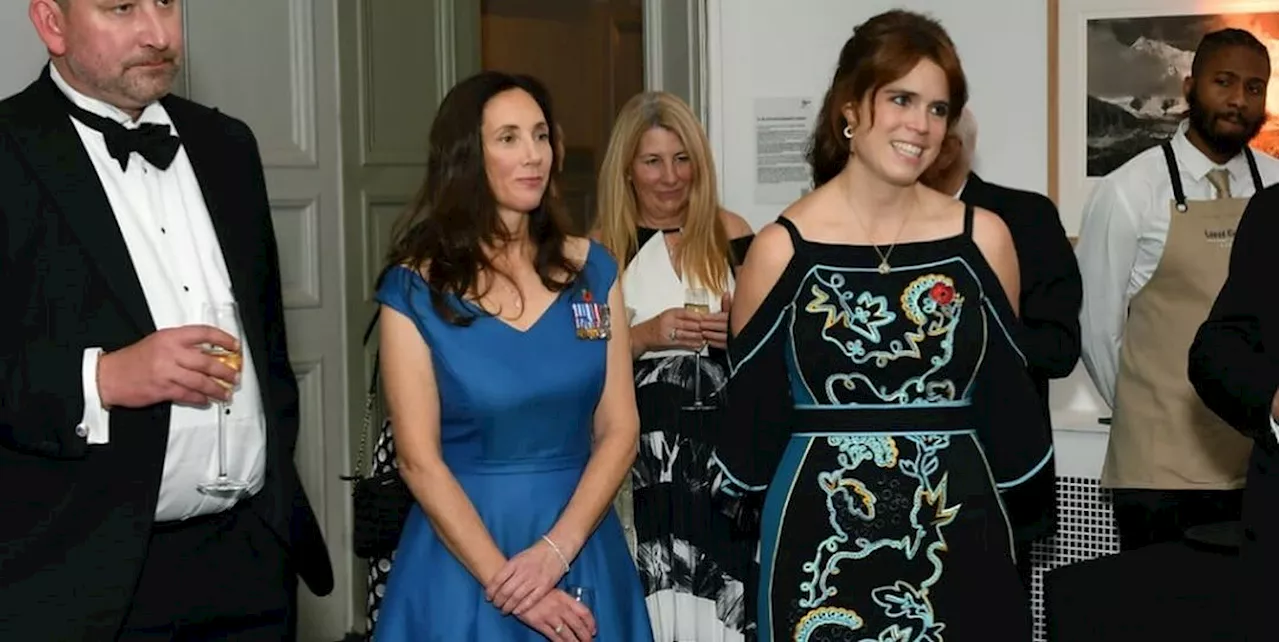 Princess Eugenie Revives The Cold-Shoulder Trend with a Whimsical Embroidered Gown