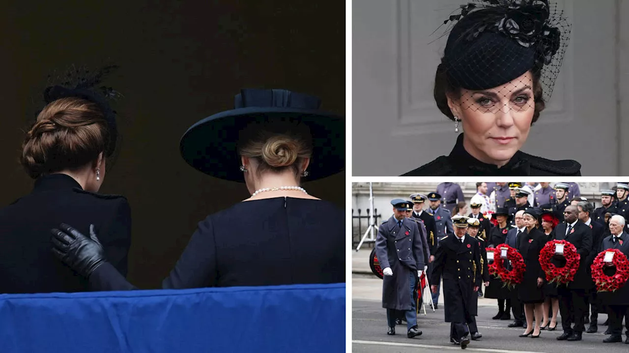 Duchess Sophie's tender gesture to Kate as pair appear on Cenotaph balcony in royal return to duties