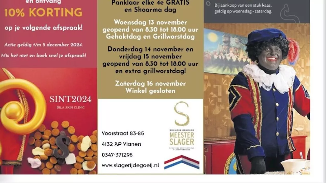 'Intochtstad' Vianen baalt: per ongeluk foto Zwarte Piet in krant