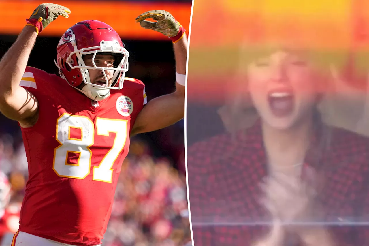 Watch proud Taylor Swift react to Travis Kelce's record-making Chiefs touchdown