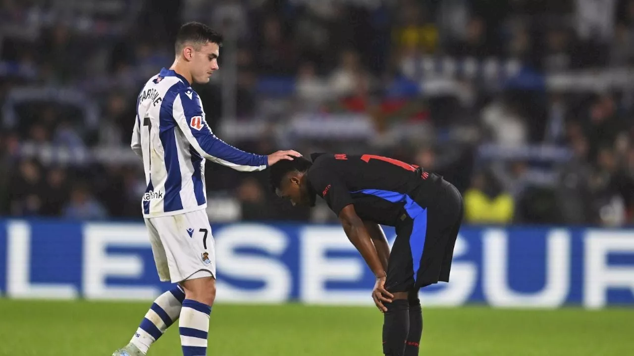 El Barcelona se estrella en visita a la Real Sociedad al caer 1-0