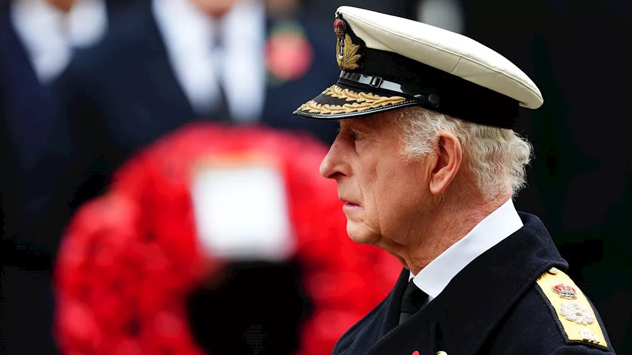 King Charles leads Remembrance Sunday commemorations at the Cenotaph