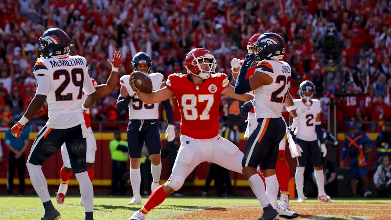 Taylor Swift watches on as Travis Kelce equals incredible all-time Kansas City Chiefs record...