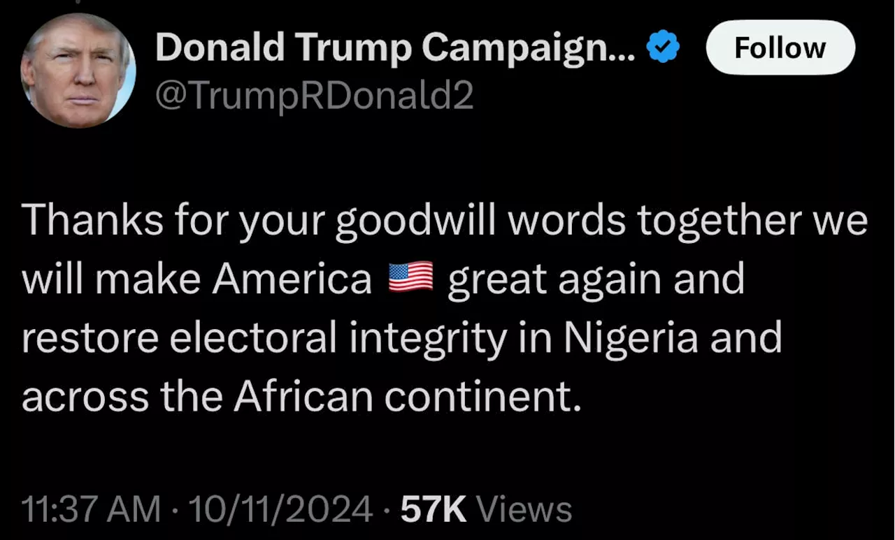 FAKE NEWS ALERT: Trump didn't say he’d restore electoral integrity in Nigeria