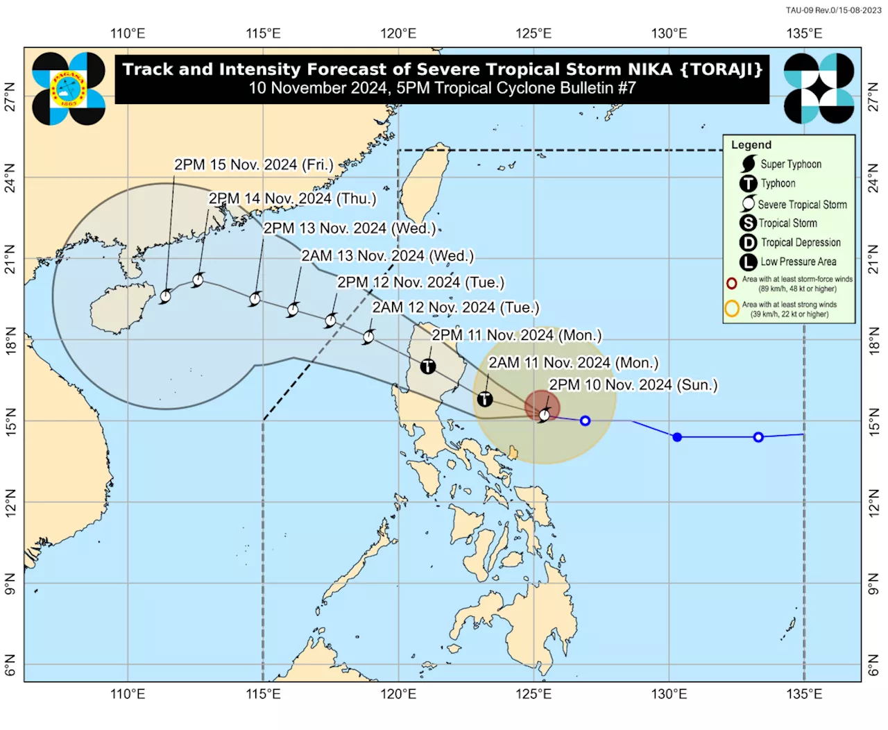 Nika nears typhoon category, Metro Manila under Signal No. 1