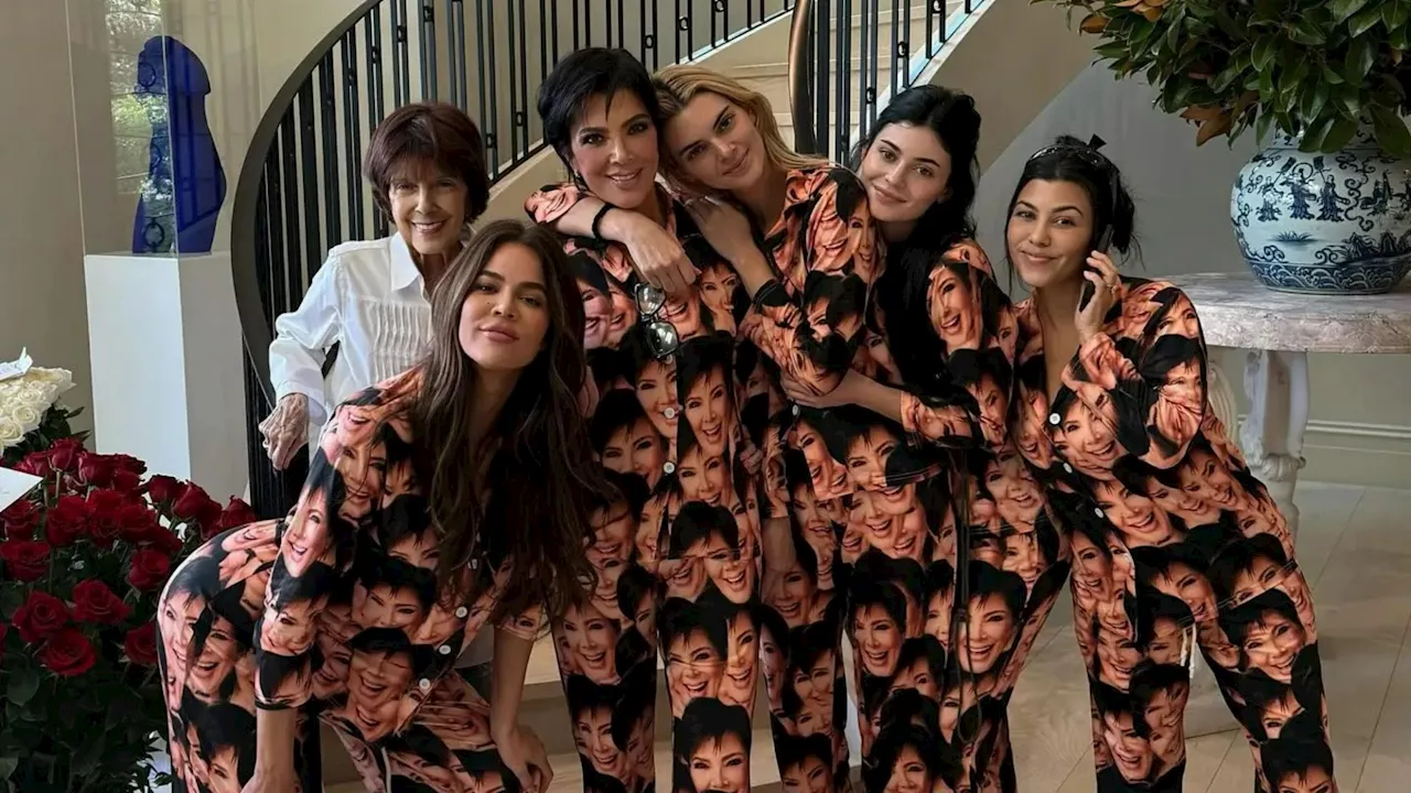 The Kardashian sisters wear hilarious matching pyjamas to celebrate mom Kris’s 69th birthday