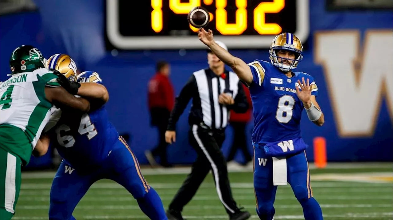 Collaros, Blue Bombers to make fifth straight Grey Cup appearance when they face Argos