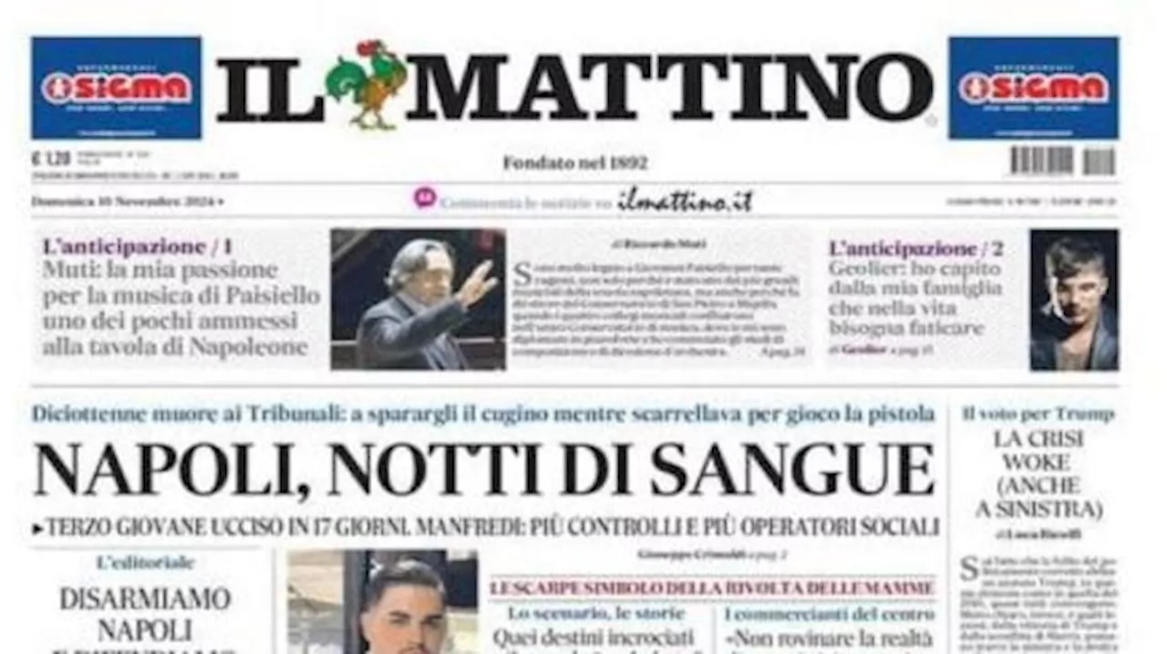 Stasera a San Siro c'è Inter-Napoli, Il Mattino in prima pagina: 'Brividi scudetto'