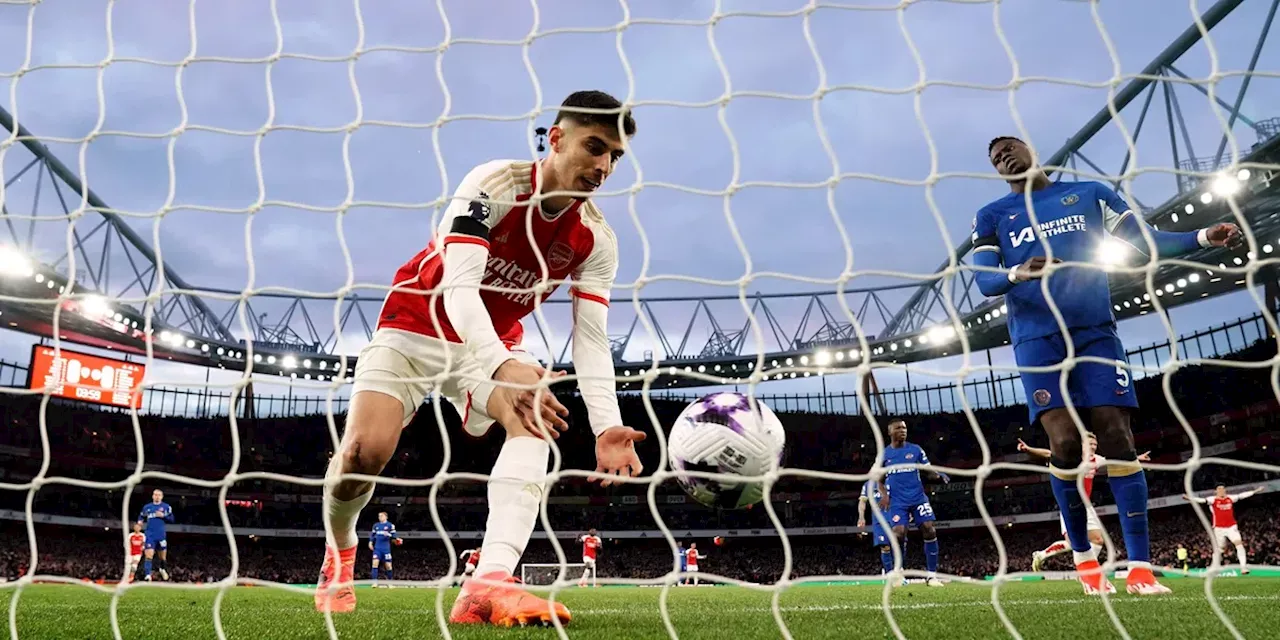 Chelsea en Arsenal gelijk in Premier League-kraker, Slot lachende derde