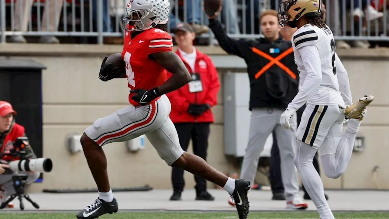 Jeremiah Smith breaks school record with 9th TD as No. 3 Ohio State rolls over Purdue