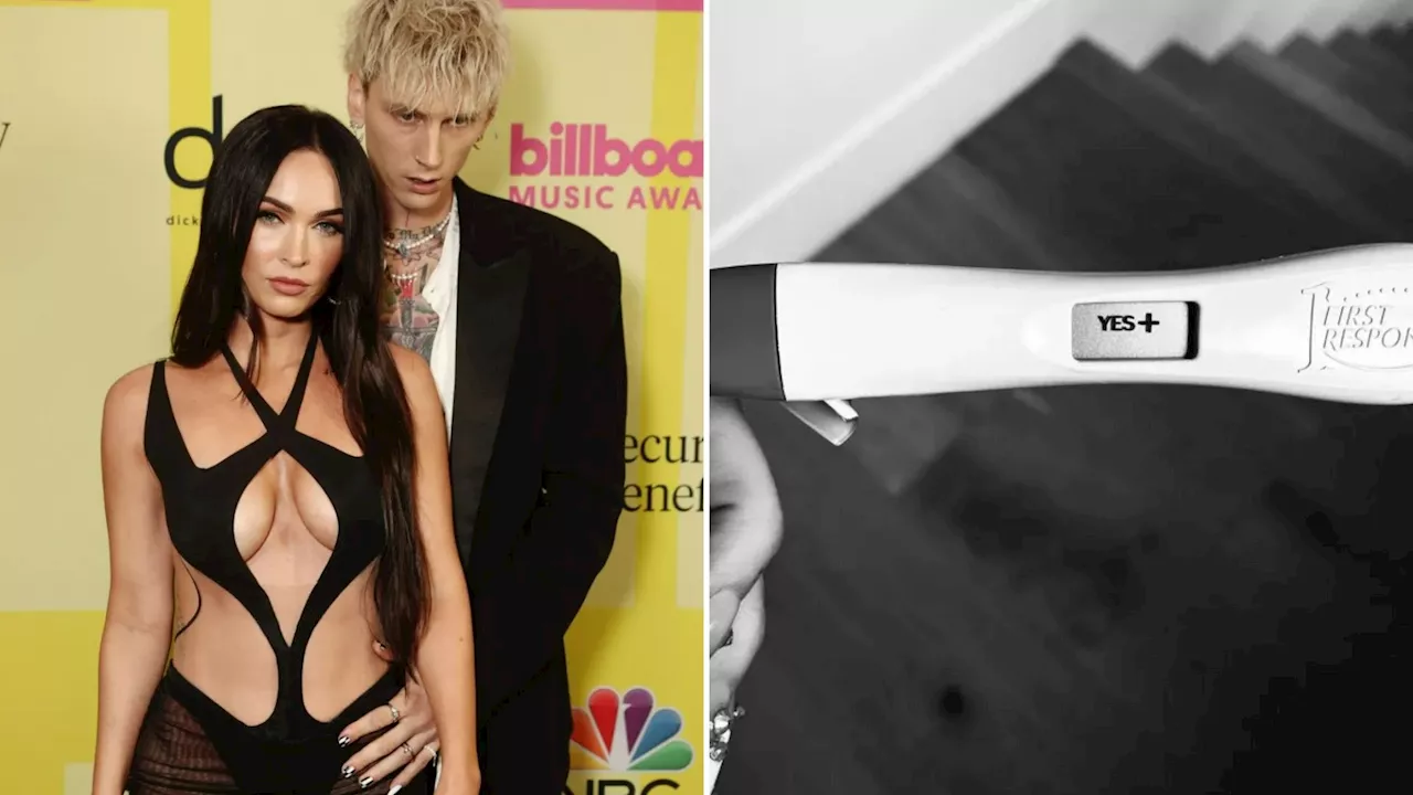 Megan Fox reveals she’s pregnant with her and Machine Gun Kelly’s first child...